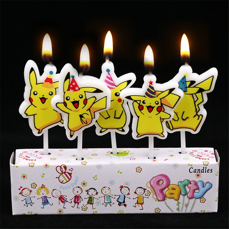 Pokemon Anime Merchandise - 5 шт./лот Покемон, свеча для торта