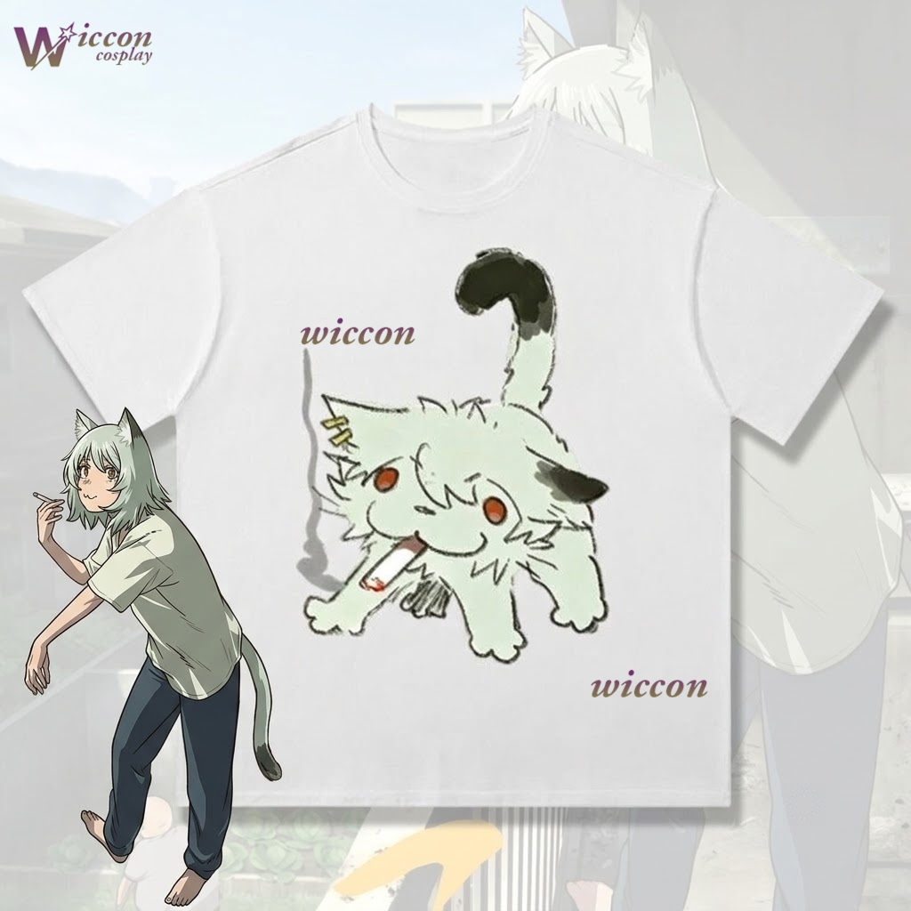 Anime Merchandise T Shirt - Футболка YesOk Chainsmoker Cat Yaniko Satou